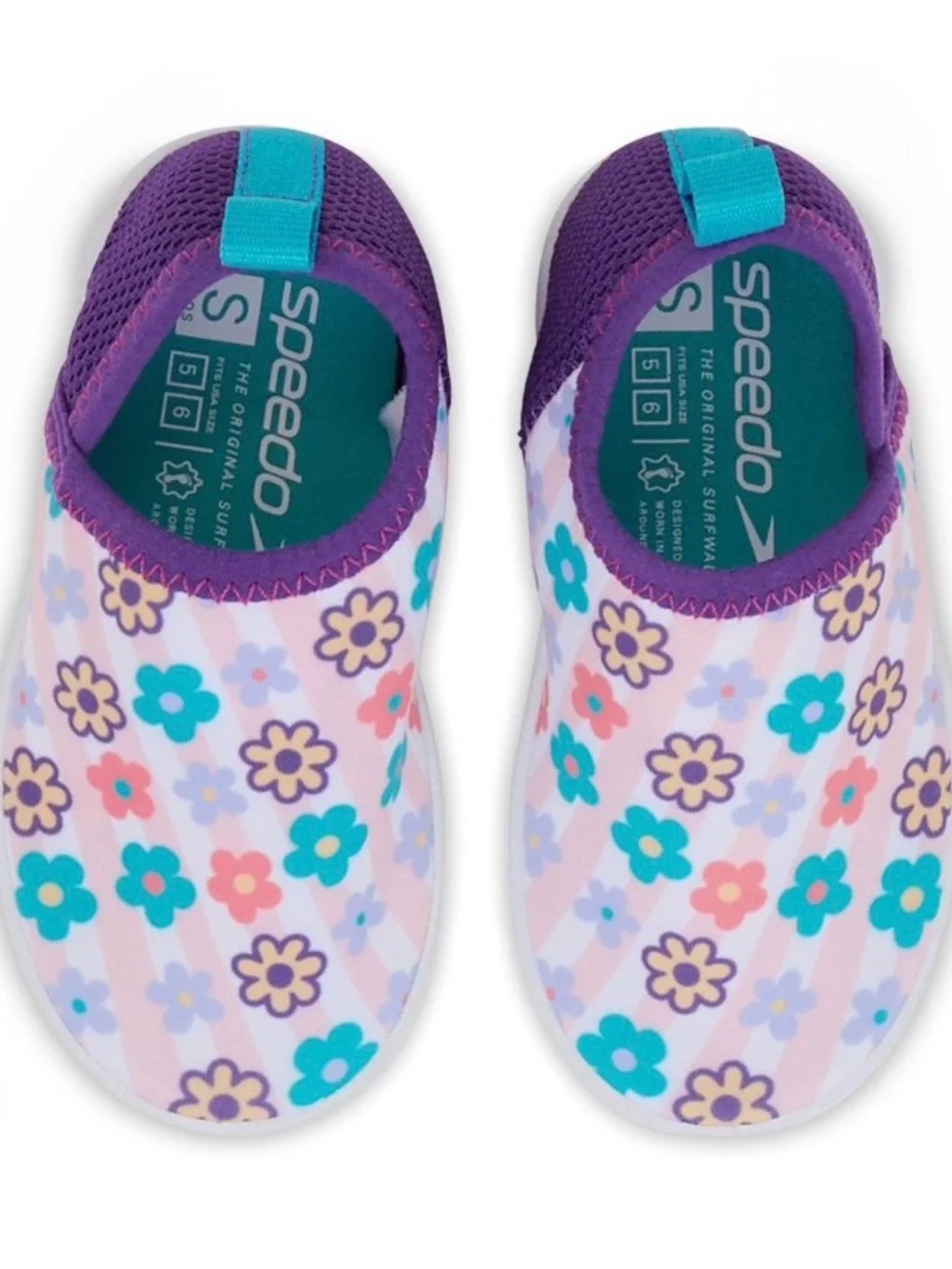 New! Girls Speedo Kids floral slip-on Bootie water shoes 5/6